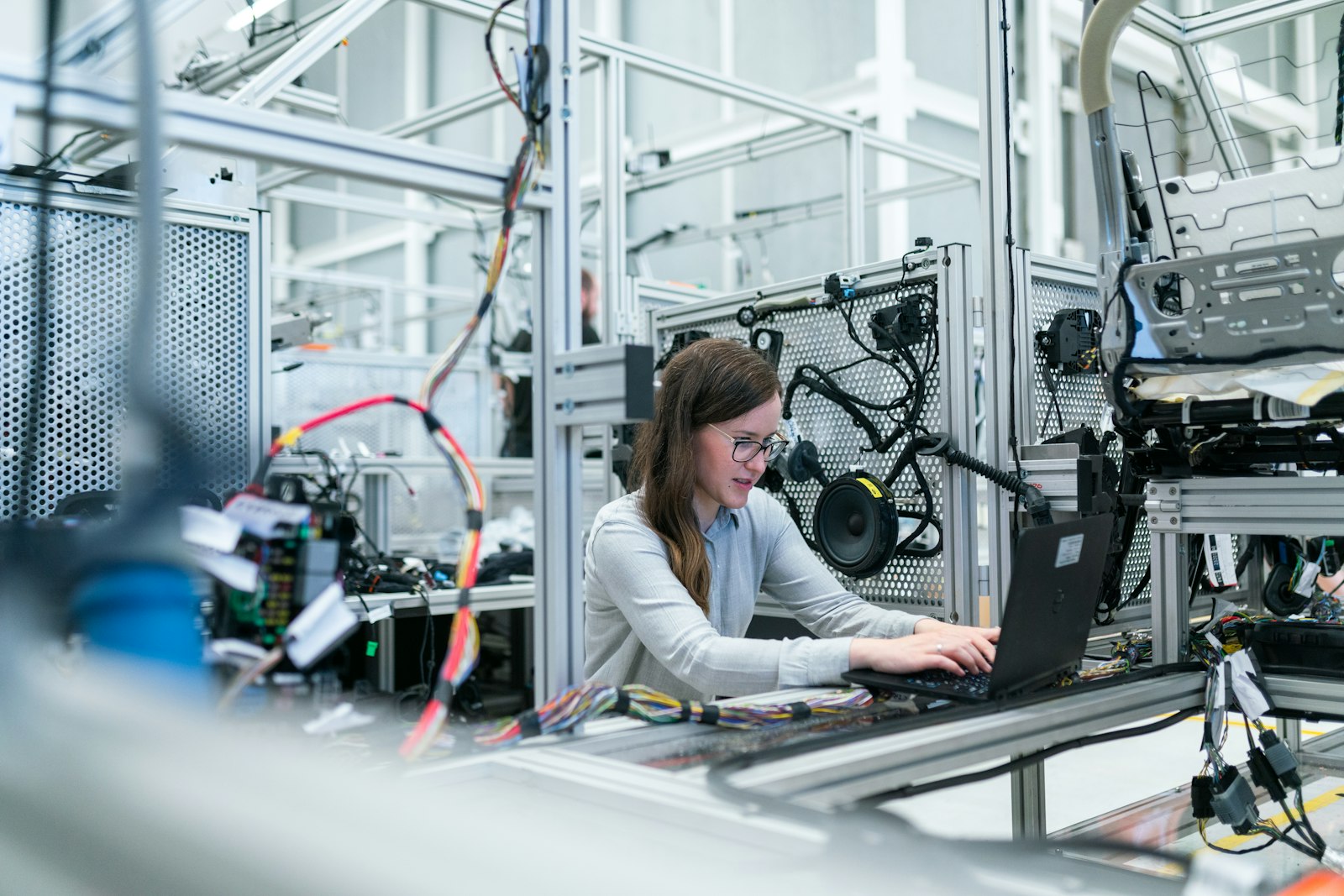 Engineer working with technical equipment