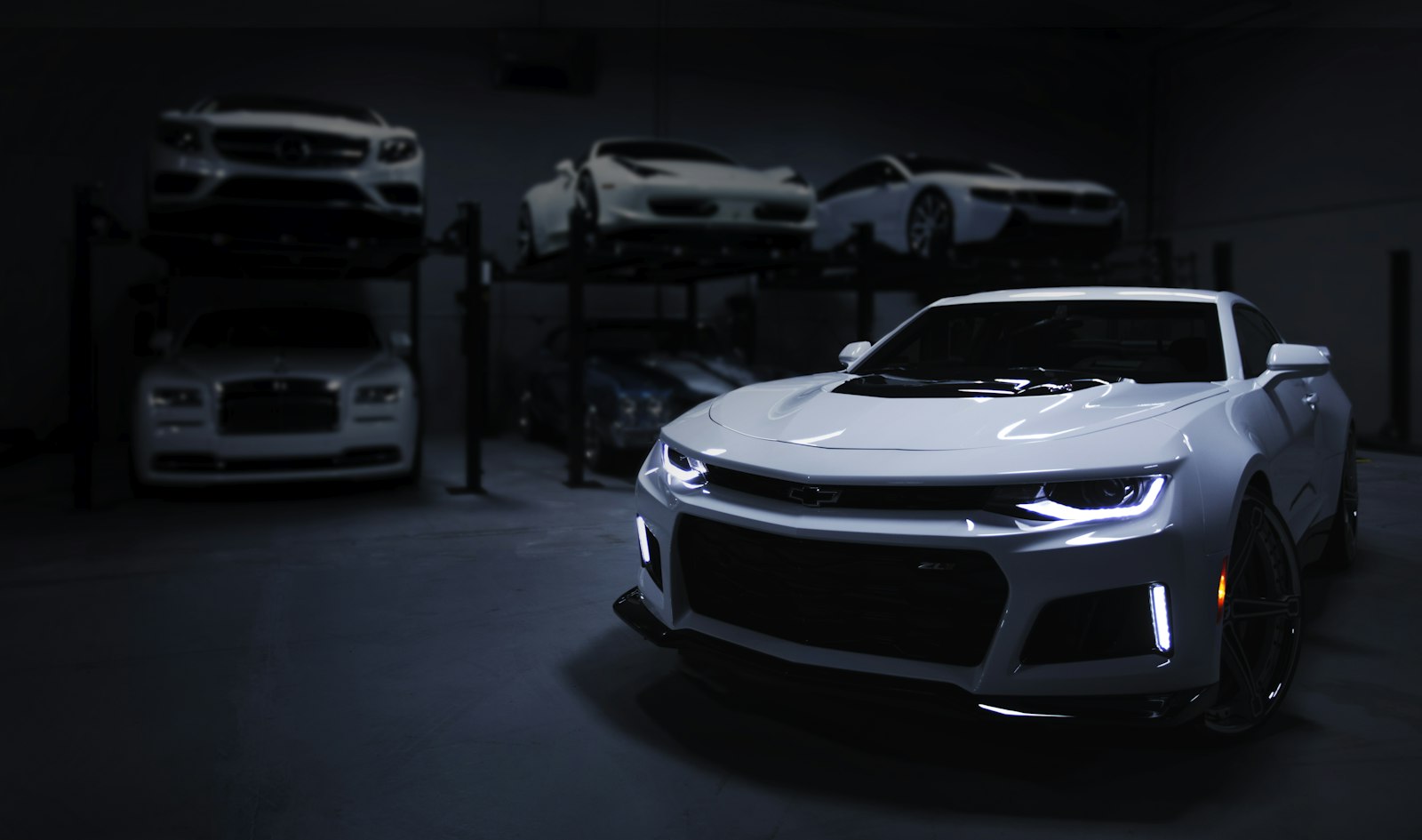 Sports car in a studio
