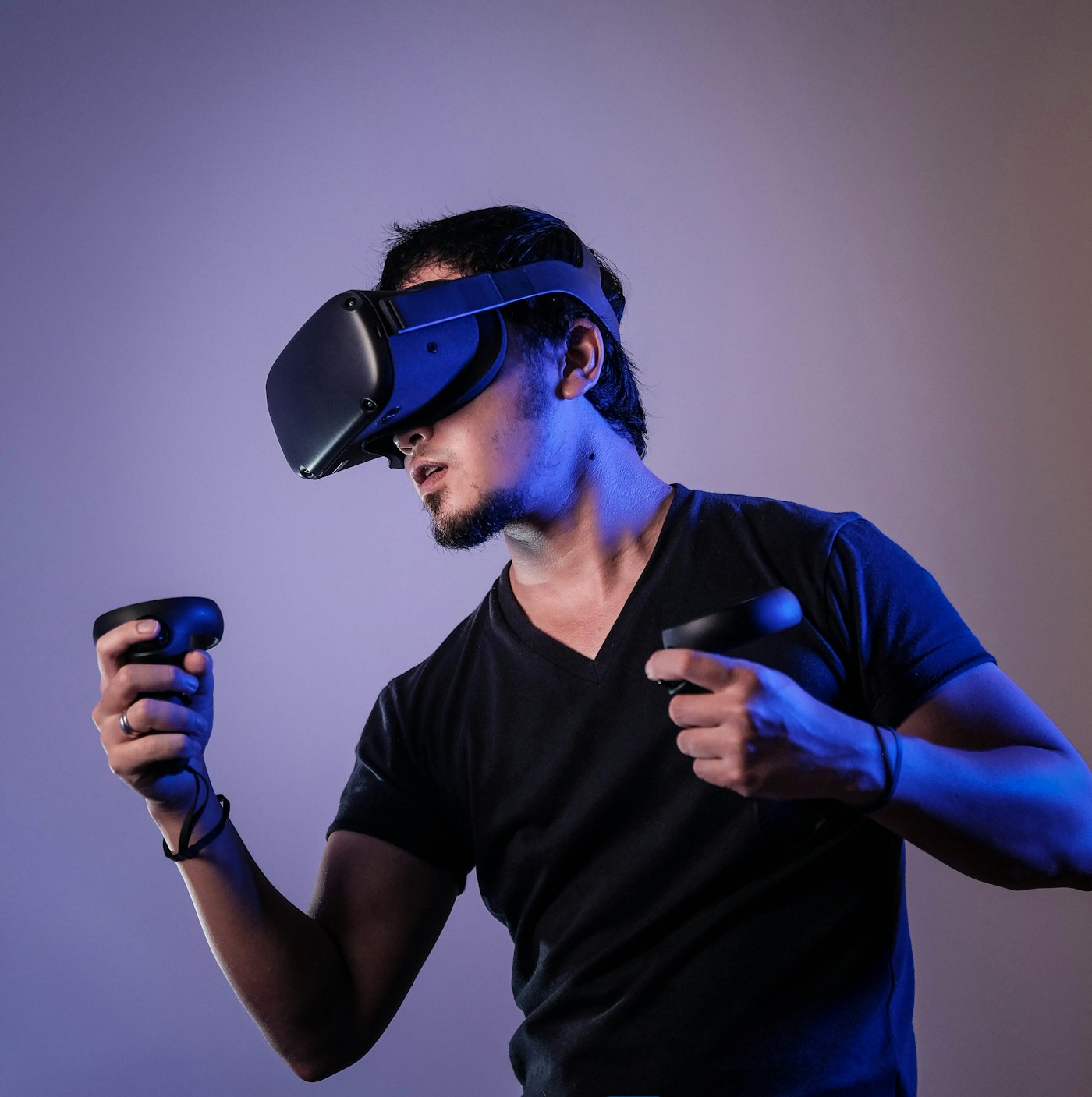 A person in a headset