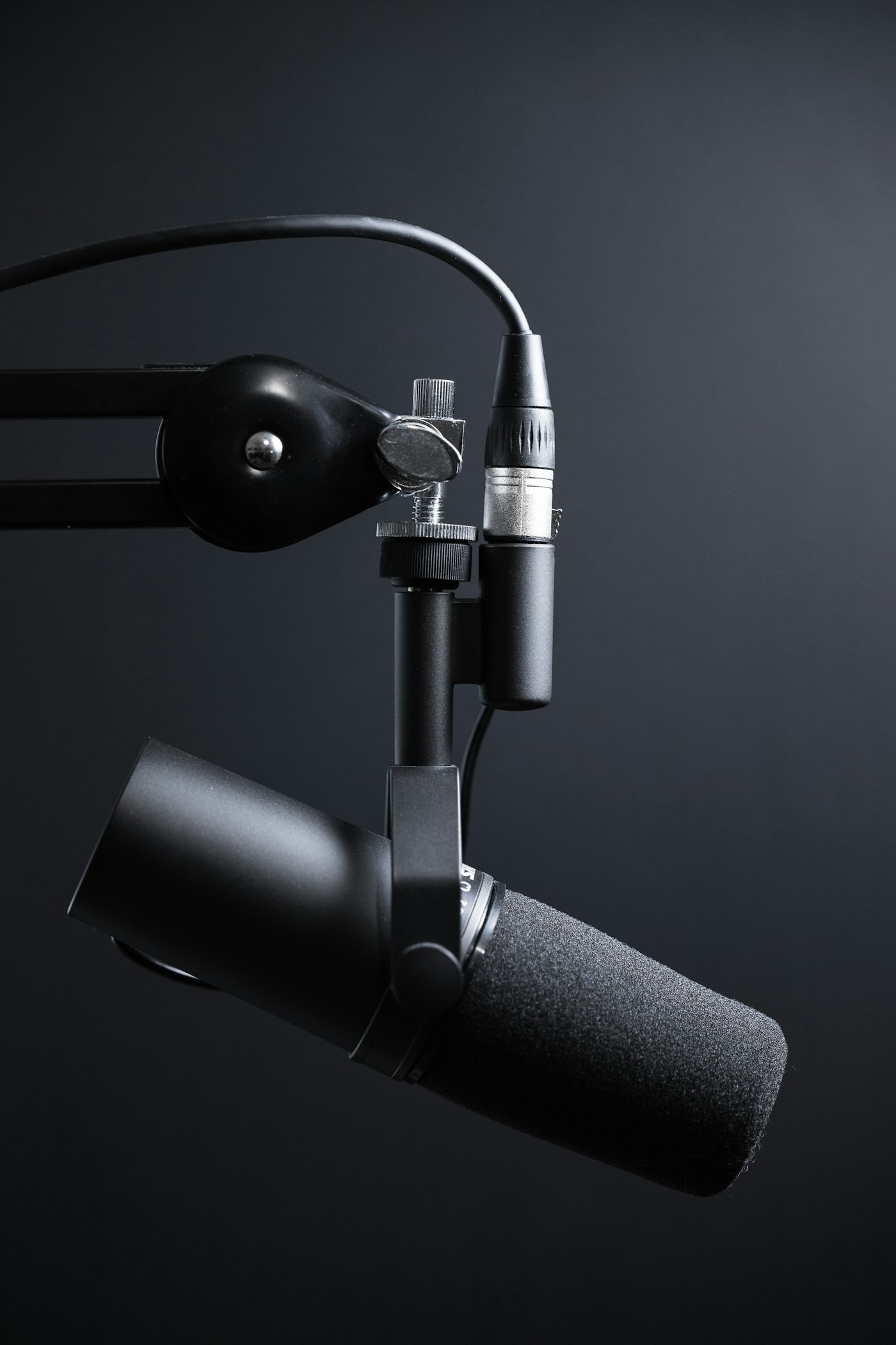 A microphone in a studio